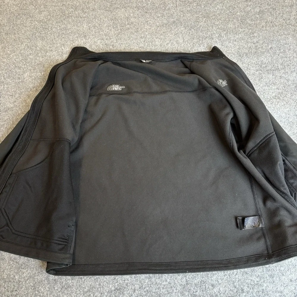 The North Face Jacket Mens‎ Xl Full Zip Up Black Polyester Softshell
